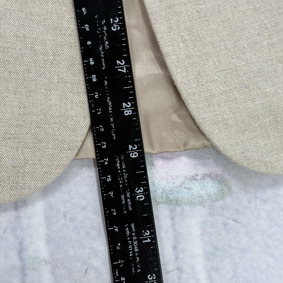 Vintage L.L. Bean Linen‎ Blend Blazer Womens 14R Beige 1 Button Jacket USA MADE - Picture 9 of 16